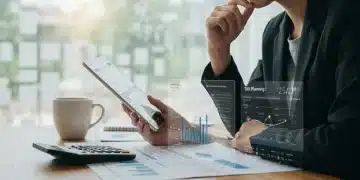 Financial professional analyzing 2025 tax code changes on a tablet