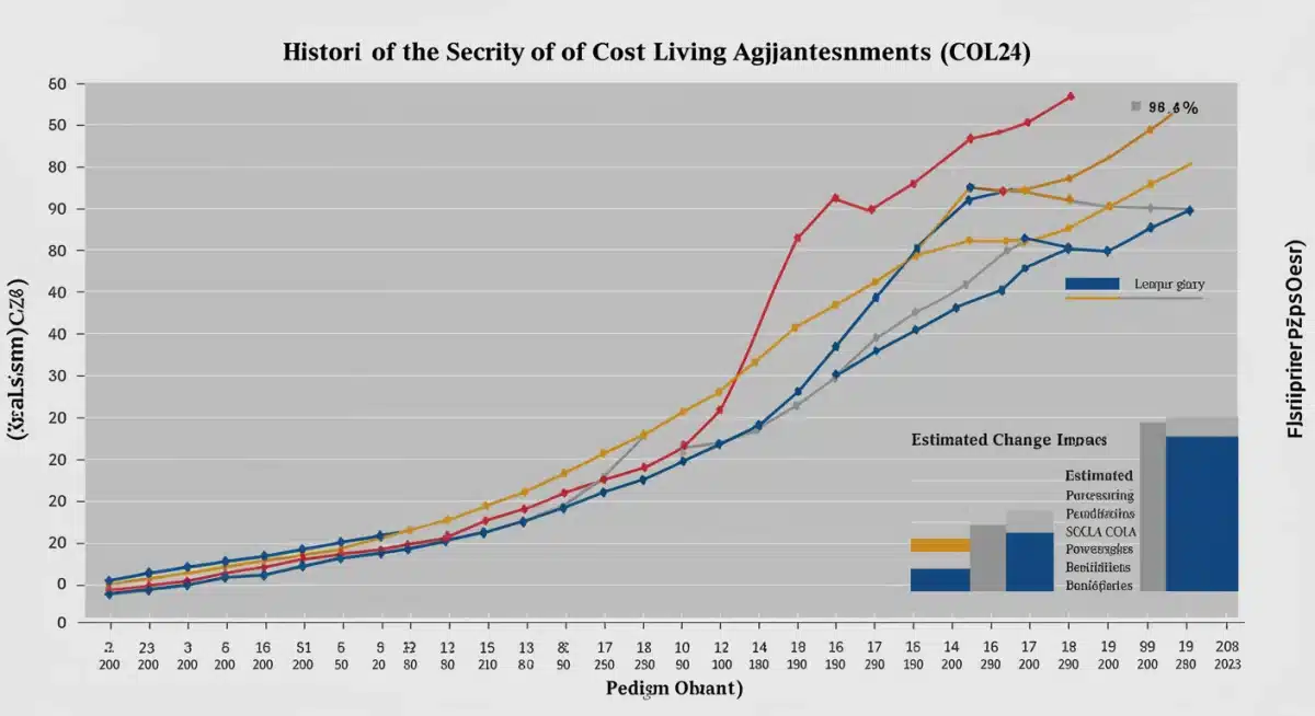 Historical Social Security COLA percentage trend graph.