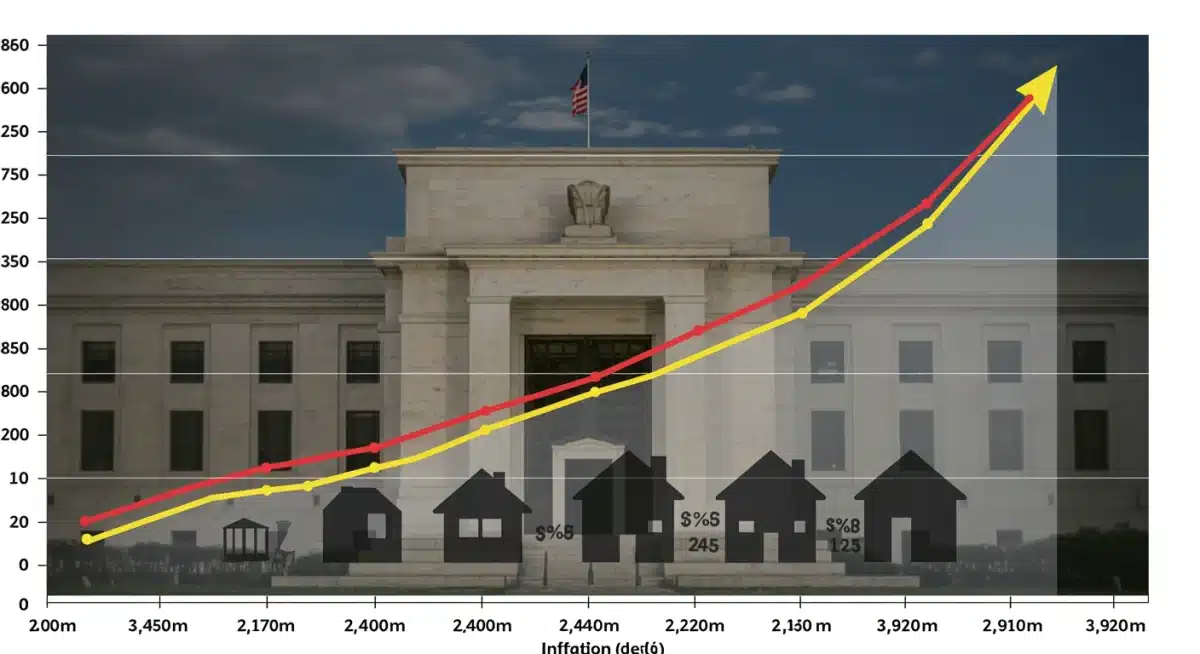 Inflation projection graph impacting household purchasing power.