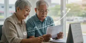 Senior couple budgeting for Medicare Part B premium increase 2025