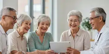 Seniors discussing 2025 Medicare Advantage plans with a healthcare advisor