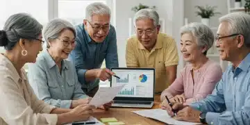 Seniors discussing Social Security benefits and retirement planning