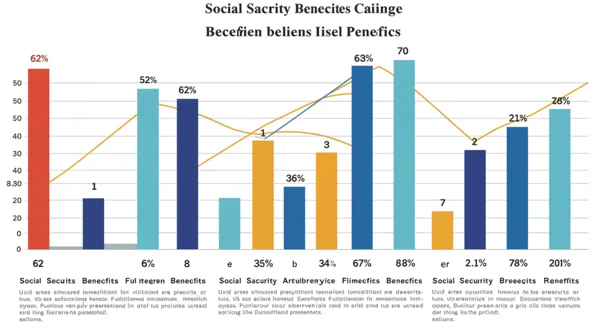 Infographic showing Social Security claiming age impact on benefits