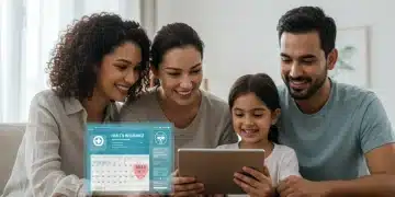 Family reviewing 2025 health benefit changes on a tablet
