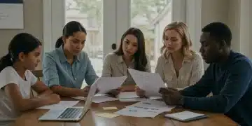 Family reviewing 2026 tax code changes documents on laptop