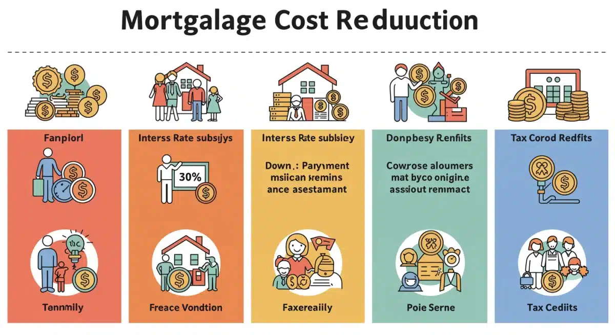 Infographic detailing mortgage cost reduction strategies from federal programs