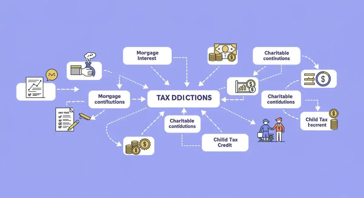 Infographic showing tax deductions and credits for 2026 tax planning