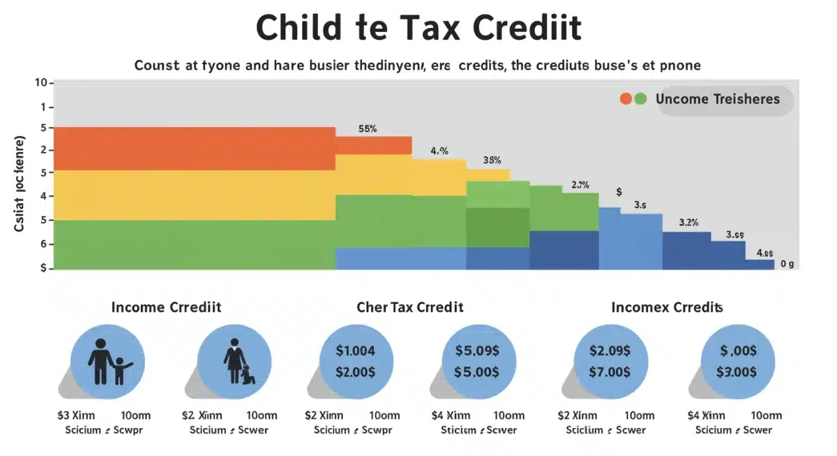 Infographic showing Child Tax Credit income tiers and payout amounts