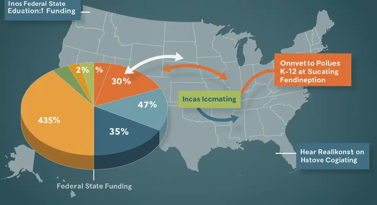 Infographic visualizing K-12 education funding sources and policy-driven reallocations