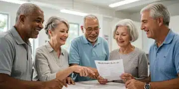 Seniors review Medicare Part D LIS documents for prescription savings