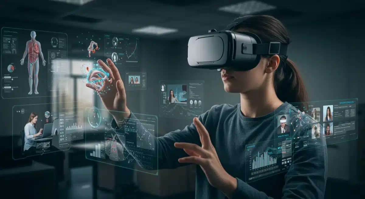 Student experiencing immersive virtual reality online learning