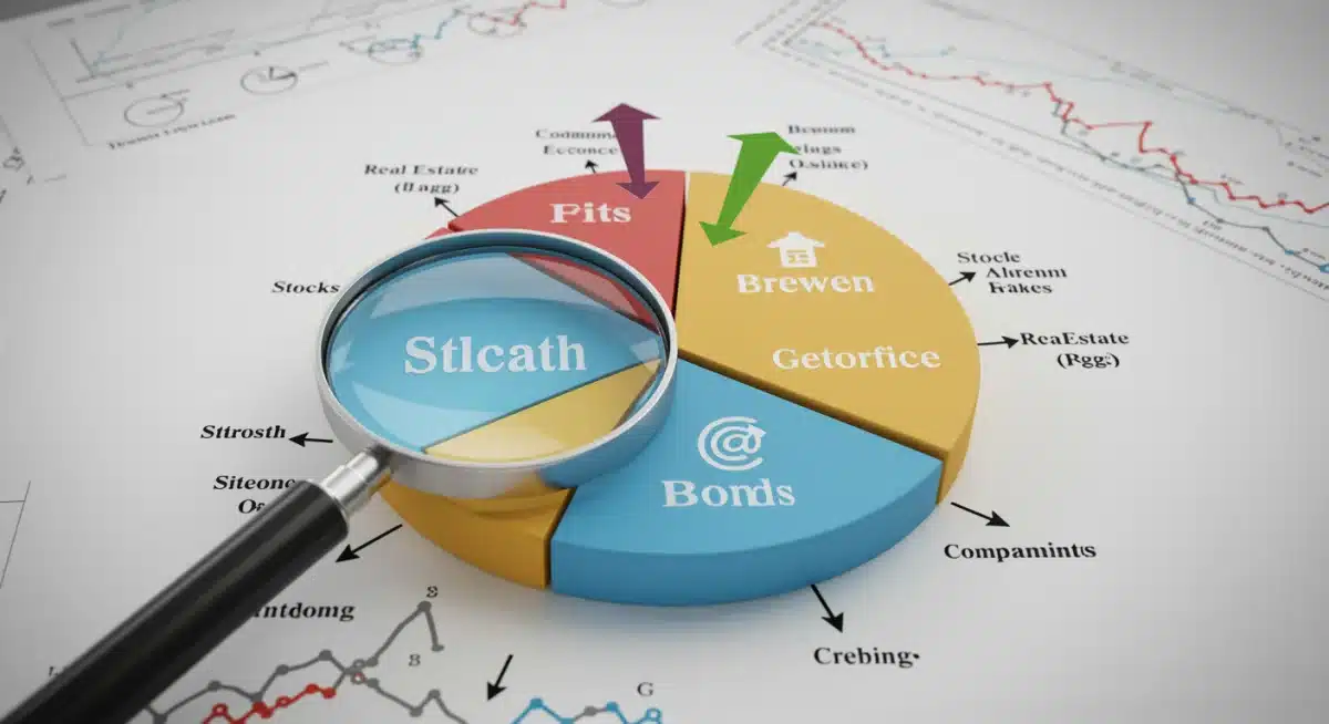 Diversified investment portfolio pie chart showing various asset classes.