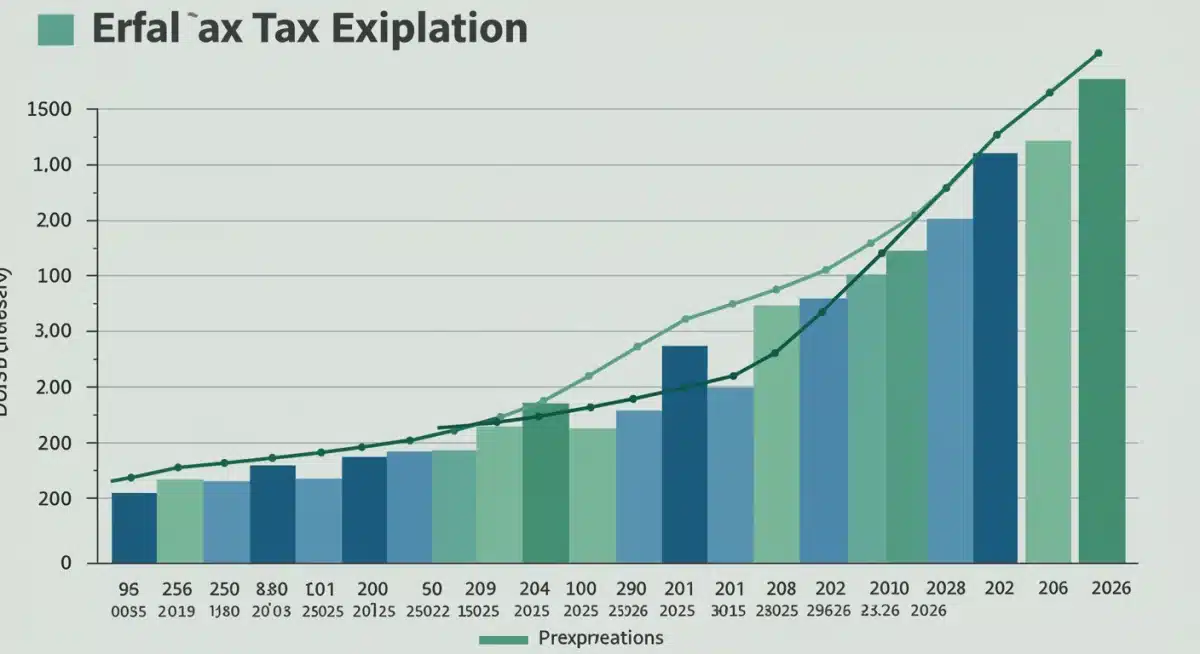 Infographic showing historical and projected estate tax exemption limits