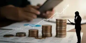 Graph showing rising inflation eroding retirement savings, with a concerned individual.