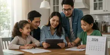 Family reviewing financial documents for 2026 tax planning