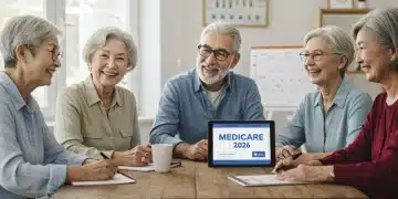 Seniors actively reviewing Medicare 2026 information, planning for future healthcare needs.