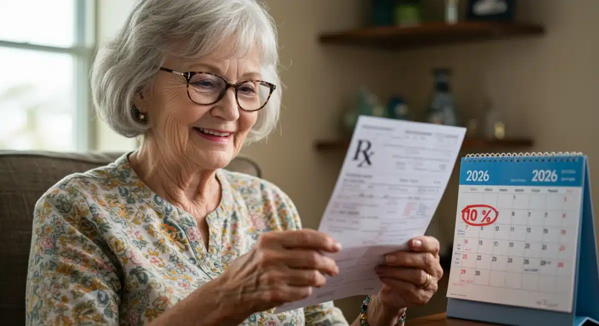 Senior citizen happy with lower prescription drug bill savings