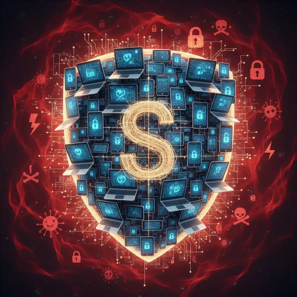 Digital devices forming a protective shield against cyber threats