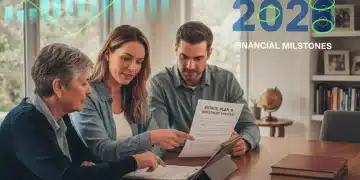 Family reviewing estate planning documents with a financial advisor, symbolizing future tax exemption changes in 2026.
