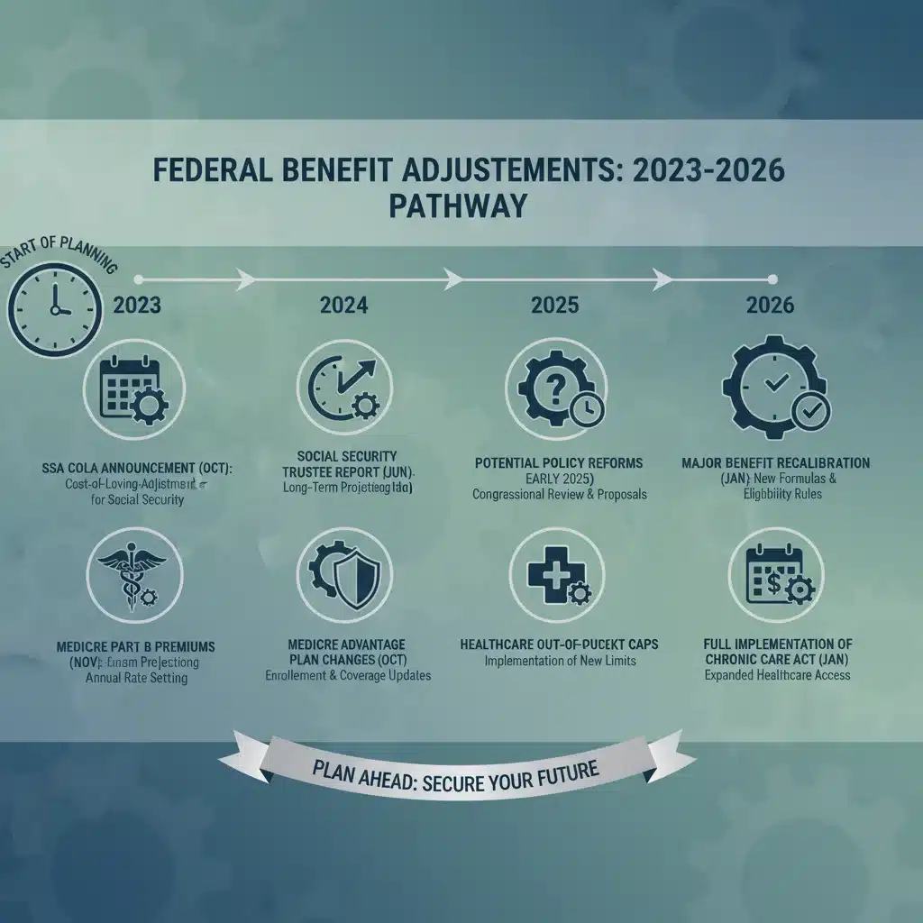 Timeline of federal benefit changes leading to 2026