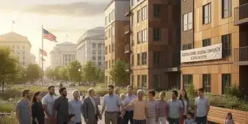 Illustration of diverse families benefiting from new federal housing initiatives