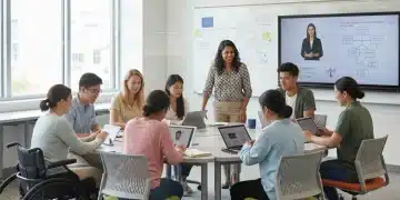 Diverse students and educator in an inclusive classroom setting, representing 2026 special education guidelines.